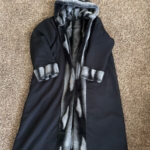 Reversible Black and Gray Women's Faux Coat